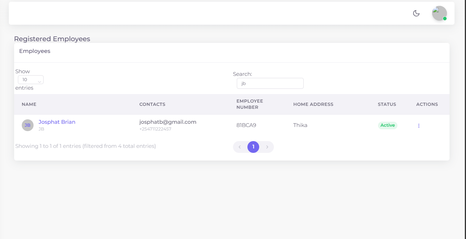 View Employees Table